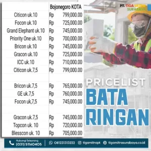 Harga Bata Ringan Bojonegoro